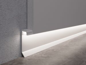 Плінтус прихованого монтажу з led підсвіткою, алюмінієвий, білий WT-Profil