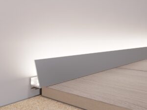 Мініплінтус алюмінієвий з LED-підсвіткою, без покриття WT-Profil