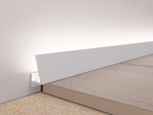 Мініплінтус з LED-підсвіткою алюмінієвий білий, WT-Profil